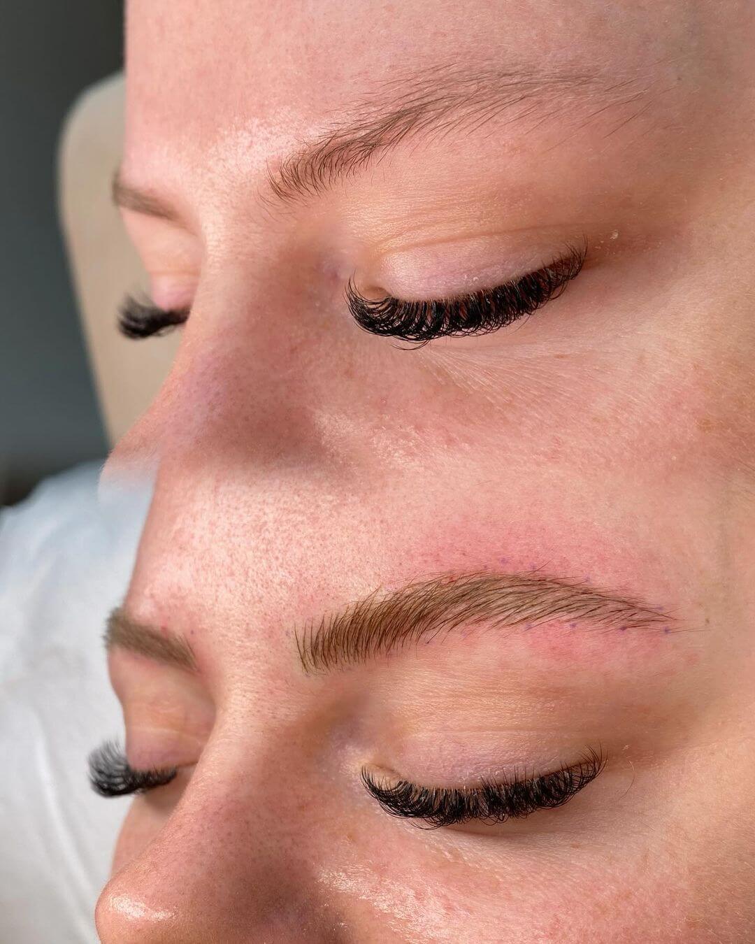 Microblading Augenbrauen Stuttgart Esslingen Vorher Nacher